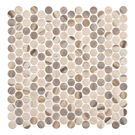 Andova Tiles ANDOVA TILES Dexo 1" x 1" Glass Penny Round Mosaic Wall & Floor Tile ANDDEX333